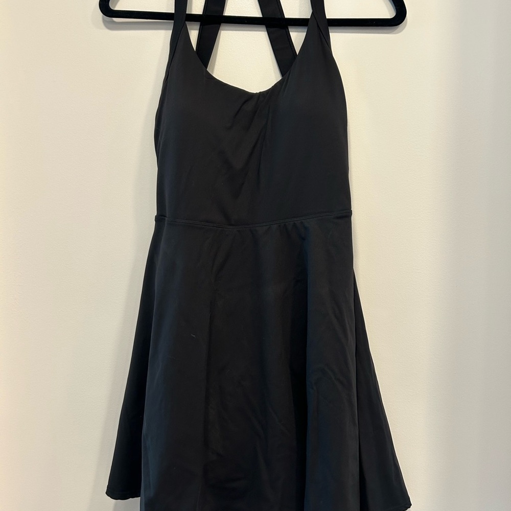 HALARA Black Halter Skater Athletic Dress
